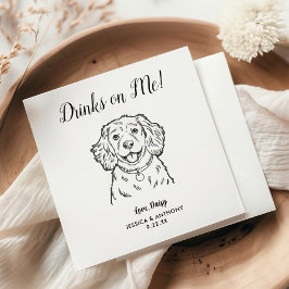 Servilleta De Papel Servilletas de cóctel para boda de perro moderno 