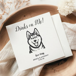 Servilleta De Papel Servilletas de cóctel para boda de perro moderno 