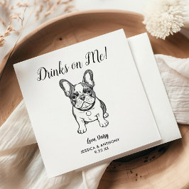 Servilleta De Papel Servilletas de cóctel para boda de perro moderno 