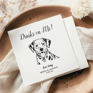 Servilleta De Papel Servilletas de cóctel para boda de perro moderno