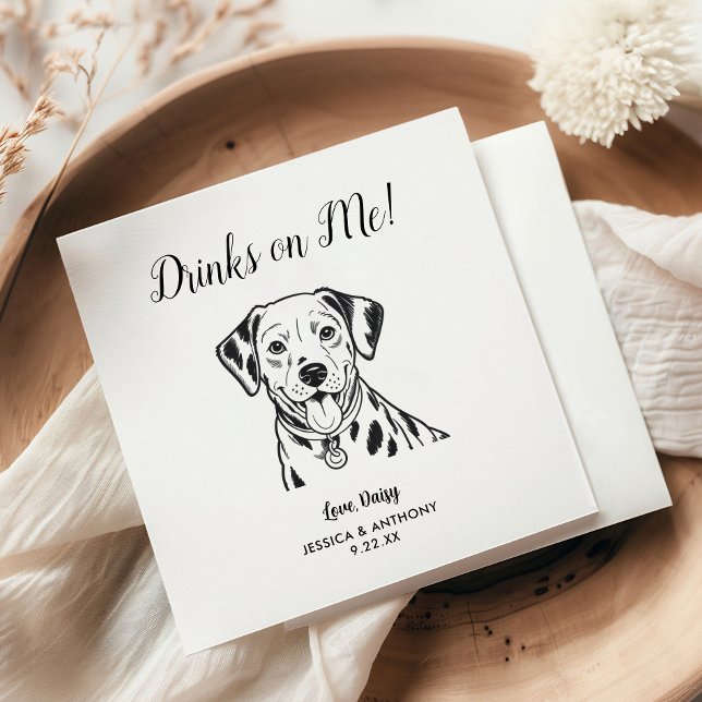 Servilleta De Papel Servilletas de cóctel para boda de perro moderno  (Subido por el creador)