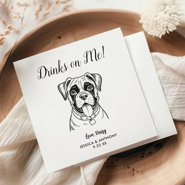 Servilleta De Papel Servilletas de cóctel para boda de perro moderno  (Subido por el creador)