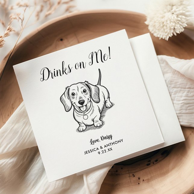 Servilleta De Papel Servilletas de cóctel para boda de perro moderno  (Subido por el creador)