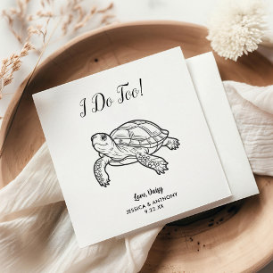 Servilleta De Papel Servilletas de cóctel para boda de tortuga moderna