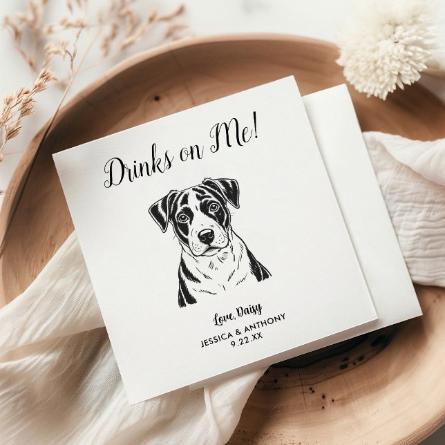 Servilleta De Papel Servilletas de cóctel para bodas de perros moderna (Subido por el creador)