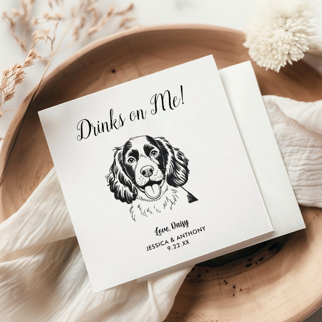 Servilleta De Papel Servilletas de cóctel para bodas de perros moderno (Subido por el creador)