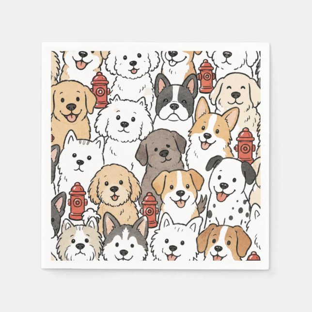 Servilleta De Papel Servilletas de cóctel para cachorros (Anverso)