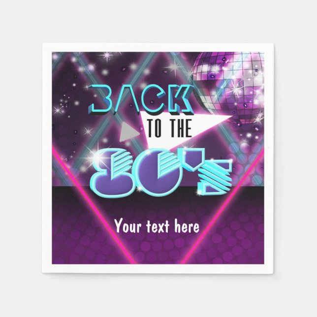 Servilleta De Papel Servilletas de cóctel para cena Glam de los 80 (Anverso)