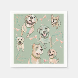 Servilleta De Papel Servilletas de cóctel para fiesta de perros verde