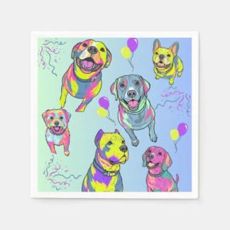 Servilleta De Papel Servilletas de cóctel para perros de fiesta colori