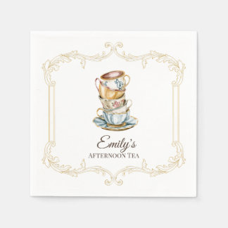 Servilleta De Papel Servilletas de cóctel para té de novia elegante po