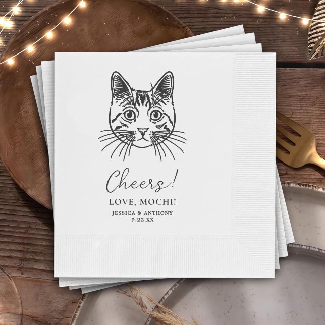 Servilleta De Papel Servilletas de cóctel personalizadas con gato para (Subido por el creador)