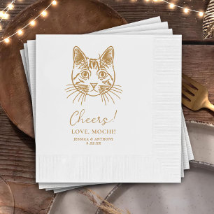 Servilleta De Papel Servilletas de cóctel personalizadas de gatos Chee