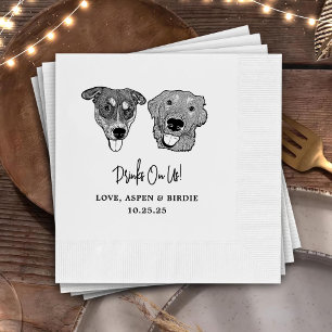 Servilleta De Papel Servilletas de cóctel personalizadas para boda de