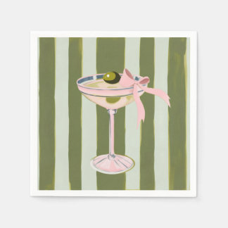Servilleta De Papel Servilletas de cóctel rosa Preppy Martini