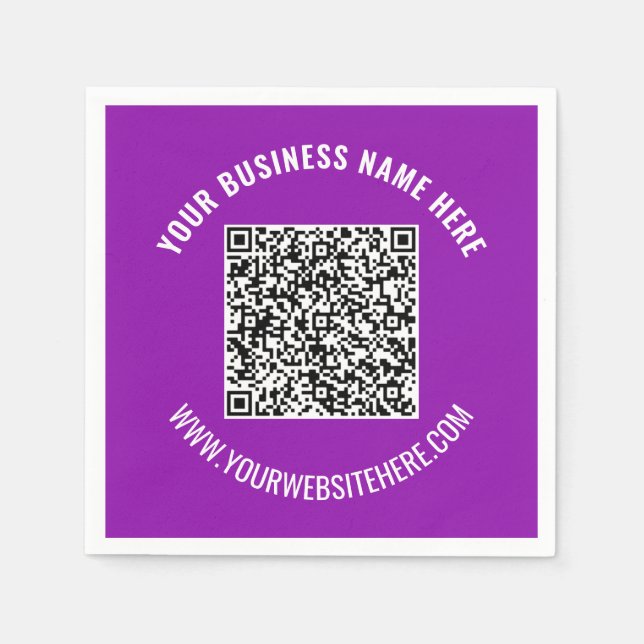 Servilleta De Papel Servilletas de código QR personalizadas con texto  (Anverso)