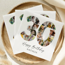 Servilletas de Colaje de Fotos Modernas para Cumpl