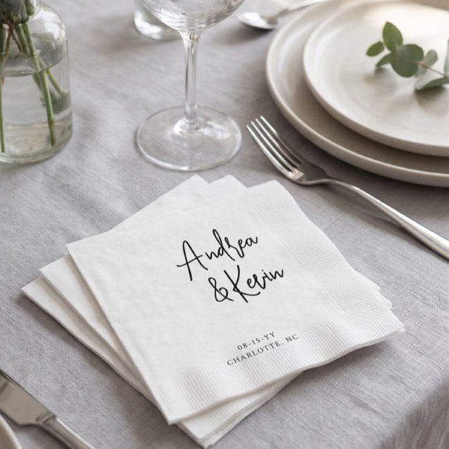 Servilleta De Papel Servilletas de compromiso de boda con nombres mini (Subido por el creador)