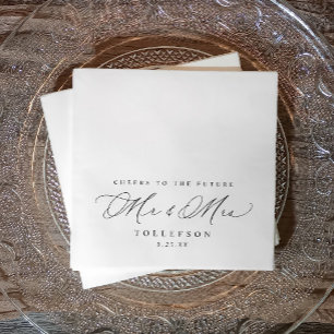 Servilleta De Papel Servilletas de compromiso de boda elegante Aclamac