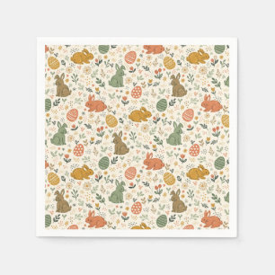 Servilleta De Papel Servilletas de conejitos de primavera dibujados a 