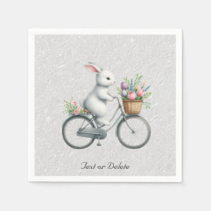Servilleta De Papel Servilletas de conejo de bicicleta floral