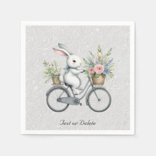 Servilleta De Papel Servilletas de conejo de bicicleta floral