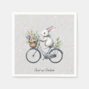Servilleta De Papel Servilletas de conejo de bicicleta floral