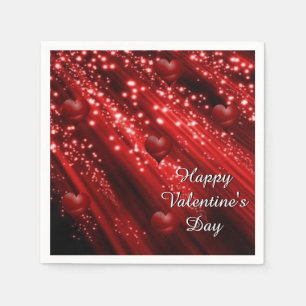 Servilleta De Papel Servilletas de corazones brillantes rojos para el