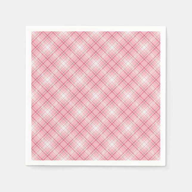 Servilleta De Papel Servilletas de Cuadros Pastel Rojo Suave (Anverso)