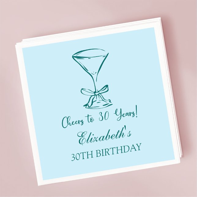 Servilleta De Papel Servilletas de cumpleaños 30 años de color azul y  (Subido por el creador)