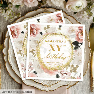Servilleta De Papel Servilletas de cumpleaños 80 personalizadas Elegan