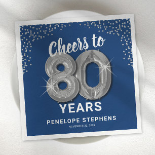 Servilleta De Papel Servilletas de cumpleaños adulto de 80 años