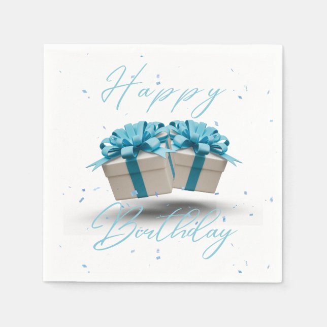 Servilleta De Papel Servilletas de Cumpleaños Baby Blue de 3 Capas (Anverso)