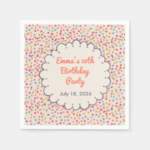 Servilleta De Papel Servilletas de cumpleaños con confeti colorido
