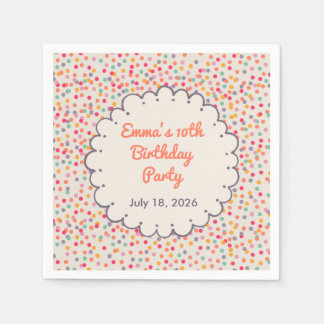 Servilleta De Papel Servilletas de cumpleaños con confeti colorido