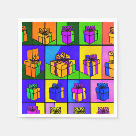 Servilleta De Papel Servilletas de cumpleaños con diseño de regalo