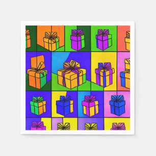 Servilleta De Papel Servilletas de cumpleaños con diseño de regalo
