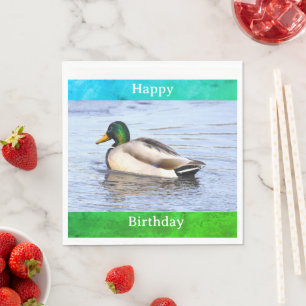 Servilleta De Papel Servilletas de cumpleaños con foto de pato
