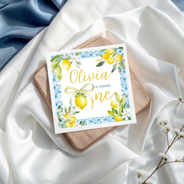 Servilleta De Papel Servilletas de cumpleaños con limón mediterráneo (Subido por el creador)