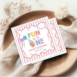Servilleta De Papel Servilletas de cumpleaños con rayas rosadas Divert