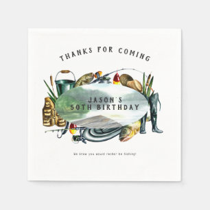 Servilleta De Papel Servilletas de cumpleaños con tema de pesca