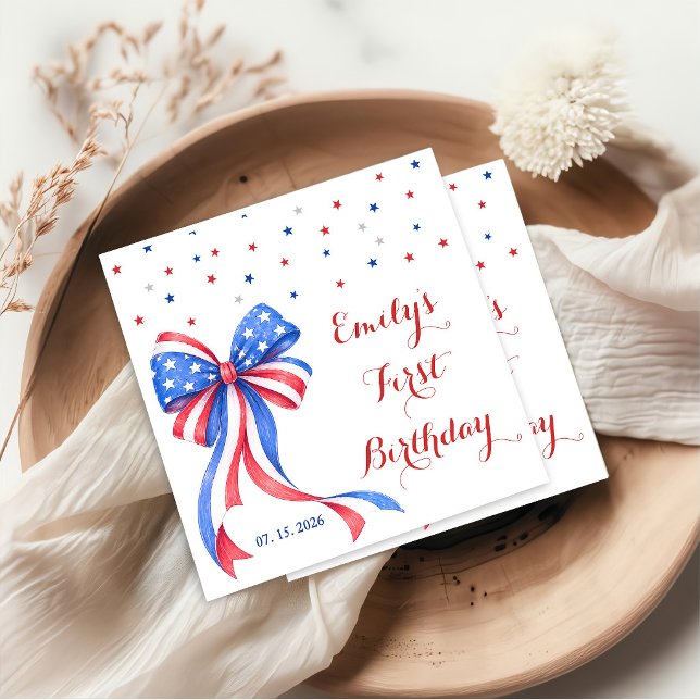Servilleta De Papel Servilletas de cumpleaños con tema del 4 de julio  (Subido por el creador)