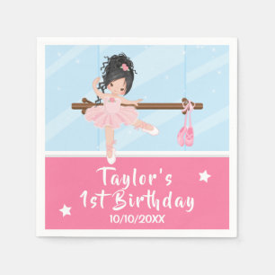 Servilleta De Papel Servilletas de cumpleaños de bailarina de pelo neg
