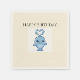 Servilleta De Papel Servilletas de cumpleaños de ballena bebé linda
