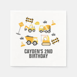Servilleta De Papel Servilletas de cumpleaños de camión de construcció