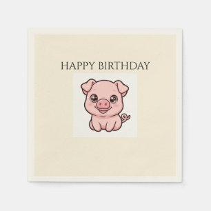 Servilleta De Papel Servilletas de cumpleaños de cerdito bebé lindos