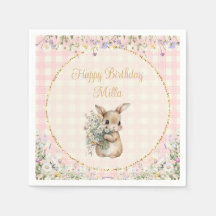 Servilletas de cumpleaños de conejito de jardín