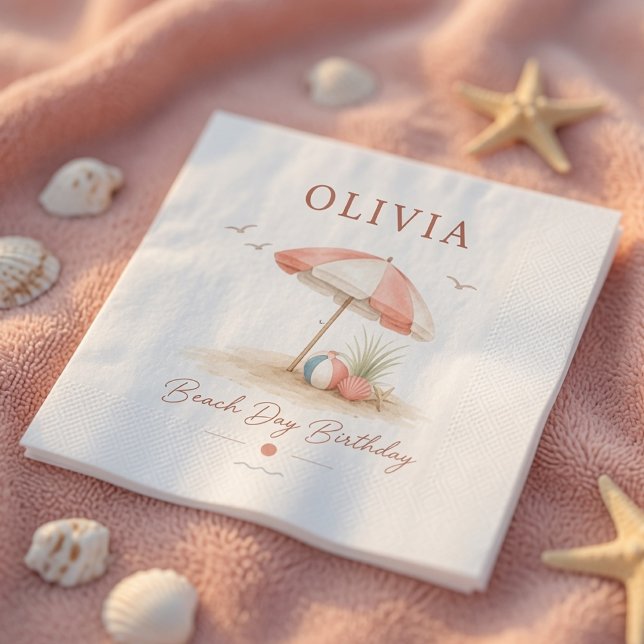 Servilleta De Papel Servilletas de cumpleaños de día de playa minimali (Subido por el creador)