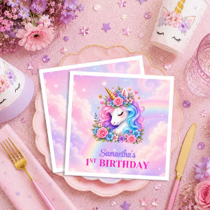 Servilleta De Papel Servilletas de cumpleaños de día mágico de unicorn