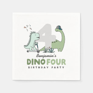 Servilleta De Papel Servilletas de cumpleaños de Dino Four